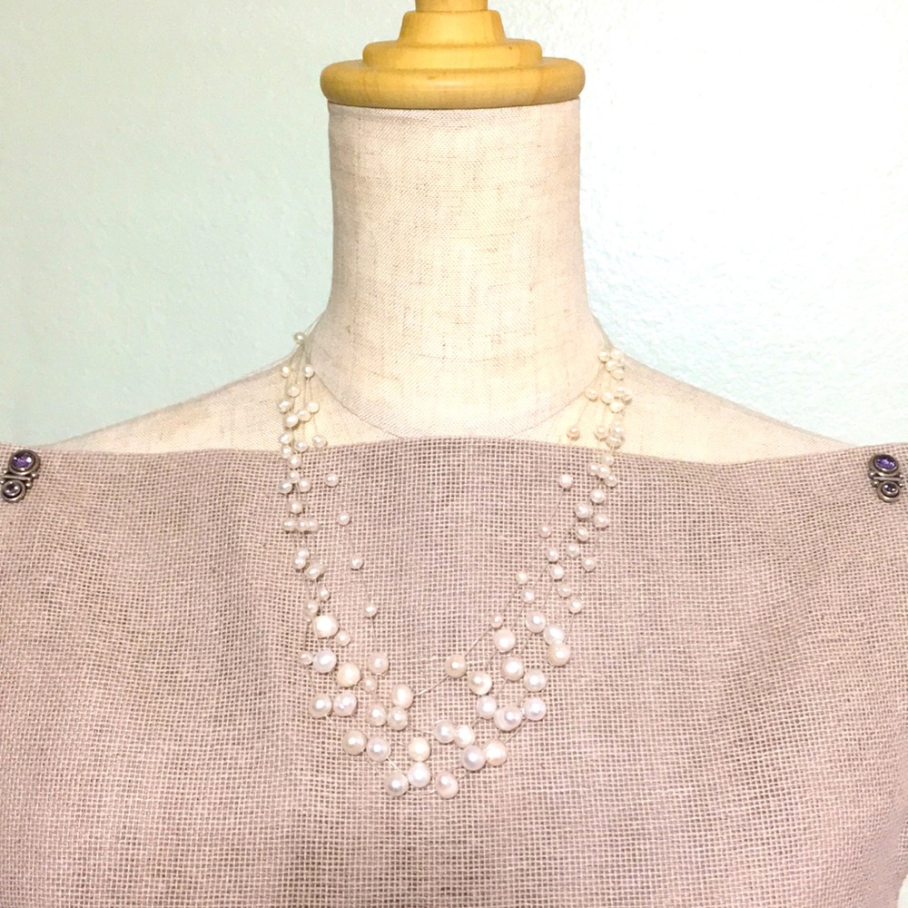 🖤5 strand💕pearls necklace - Picture 3 of 6